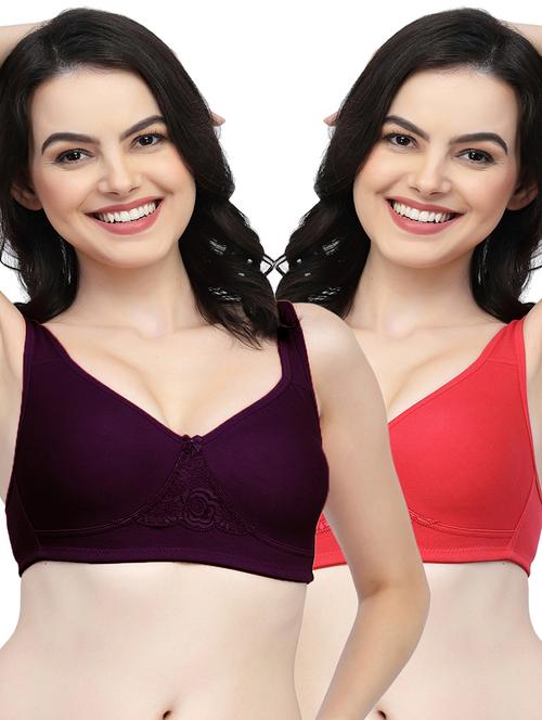 pack of 2 women solid t-shirt bra - 21018422 - Very Small Image - 1