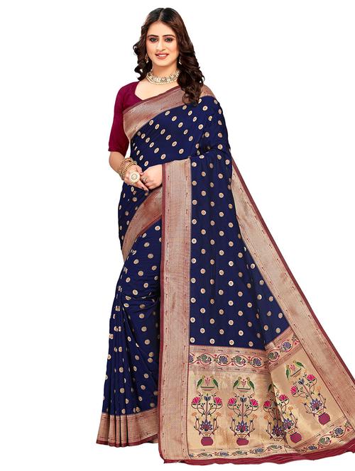 black silk patola saree with blouse - 21019404 - Very Small Image - 1