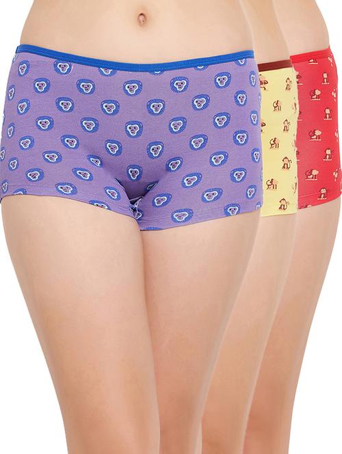 pack of 3 multi colored printed boy shorts - 21020625 - Very Small Image - 1