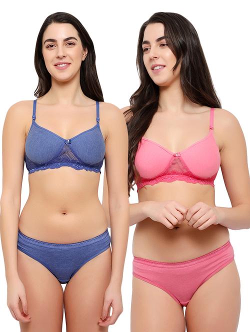 women pack of 2 bras and panty set - 21021513 - Very Small Image - 1