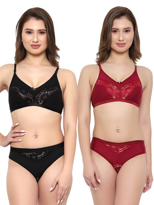 women pack of 2 bras and panty set - 21021542 - Very Small Image - 1