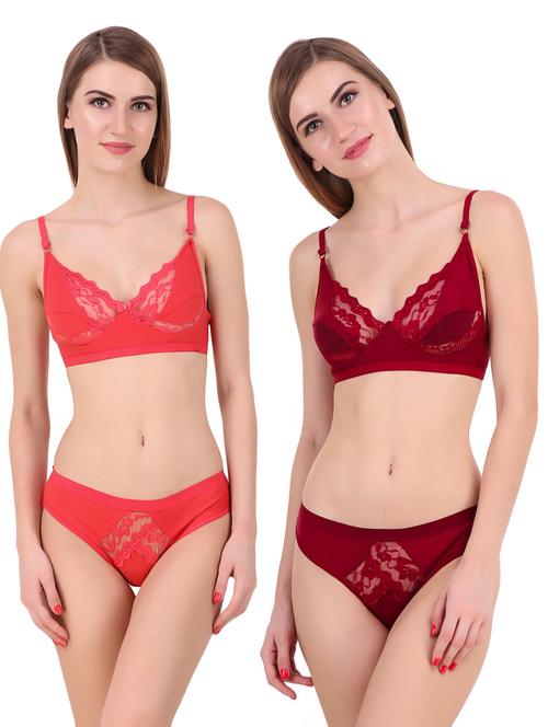 women pack of 2 bras and panty set - 21021544 - Very Small Image - 1