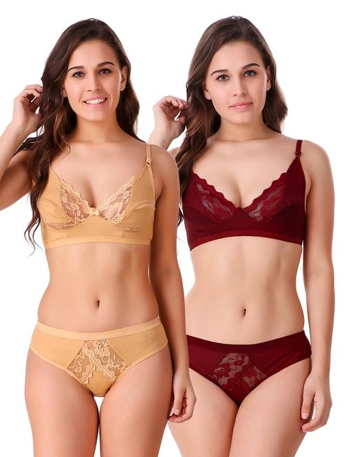 women pack of 2 bras and panty set - 21021549 - Very Small Image - 1