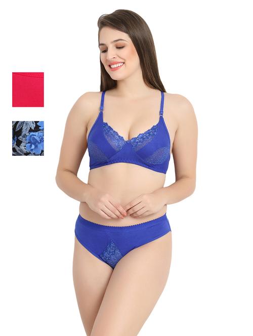 women set of 3 bras and panty set - 21021562 - Very Small Image - 1