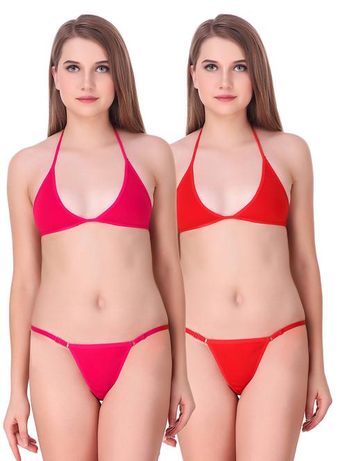 women set of 2 bras and panty set - 21021608 - Very Small Image - 1