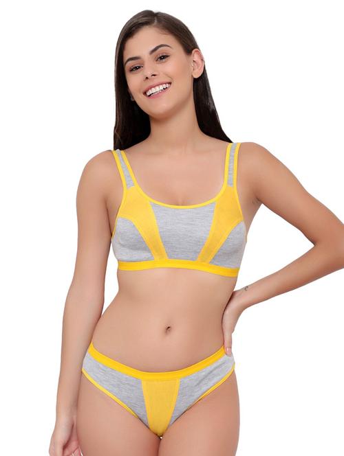 women color block bra and panty set - 21021623 - Very Small Image - 1