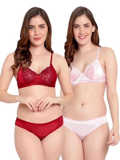 women set of 2 bras and panty set - 21021629 - Very Small Image - 1