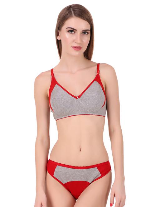 women color block bra and panty set - 21021652 - Very Small Image - 1
