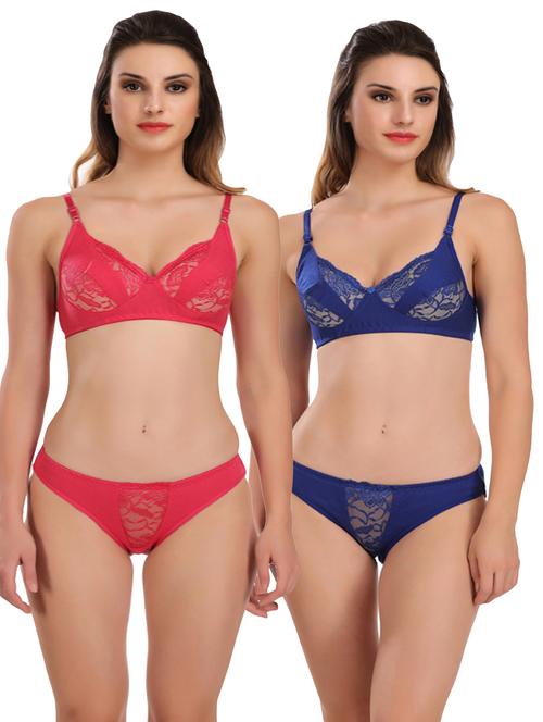 pack of 3 lace detailed bra and panty set - 21021666 - Very Small Image - 1