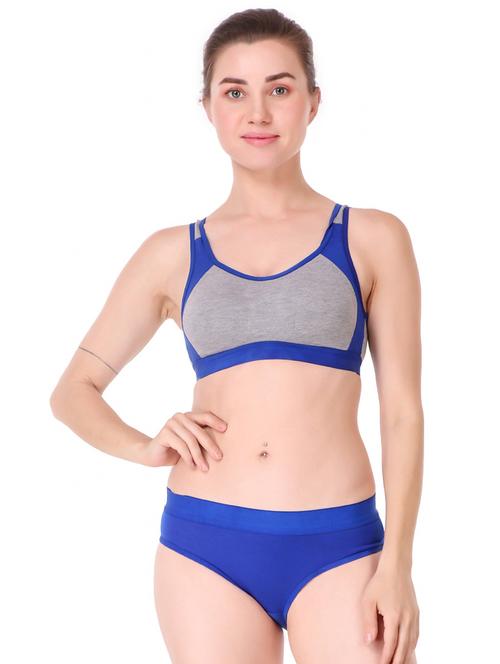 women color block bra and panty set - 21021709 - Very Small Image - 1