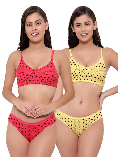 pack of 2 multi colored bra panty set - 21021749 - Very Small Image - 1