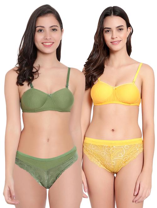 women set of 2 bras and panty set - 21021762 - Very Small Image - 1