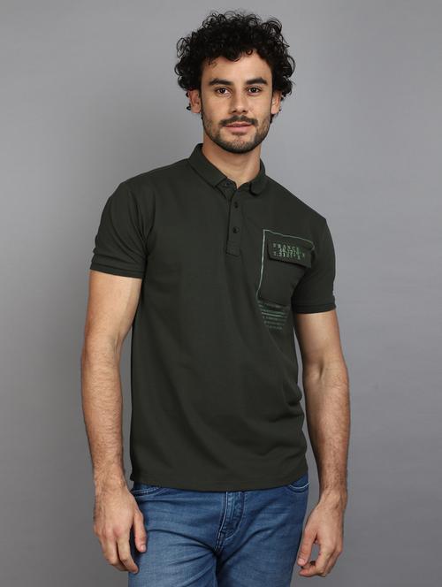 green cotton blend polo t-shirt - 21022447 - Very Small Image - 1