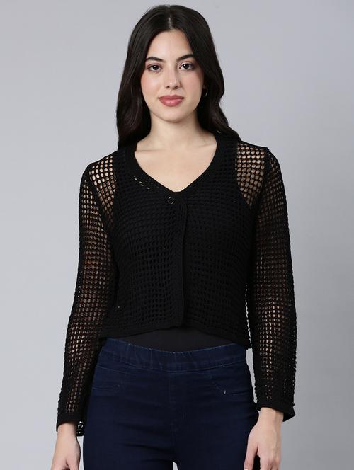 black acrylic shrug - 21023339 - Very Small Image - 1