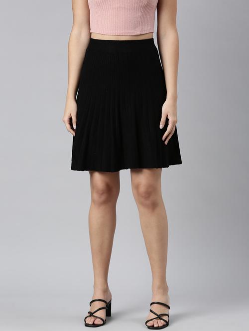 women mid-rise solid flared skirt - 21023402 - Very Small Image - 1