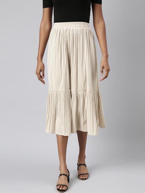 women mid-rise solid tiered skirt - 21023463 - Very Small Image - 1