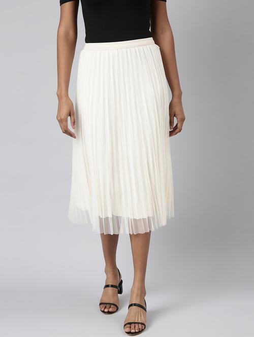 women mid-rise solid flared skirt - 21023466 - Very Small Image - 1