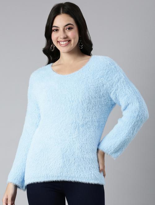 women long sleeved solid pullover - 21023485 - Very Small Image - 1