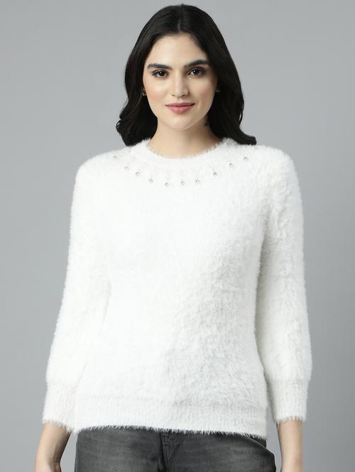 women long sleeved solid pullover - 21023492 - Very Small Image - 1