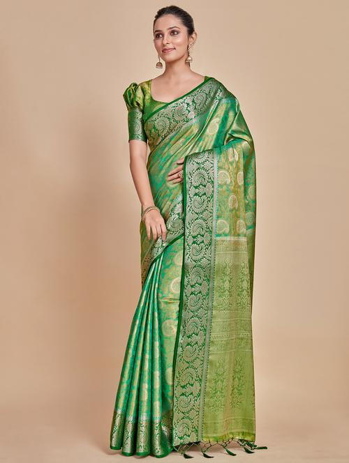 green art silk kanjivaram saree - 21025118 - Very Small Image - 1