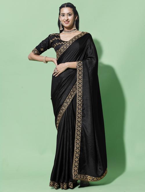 women solid with bordered saree - 21026768 - Very Small Image - 1