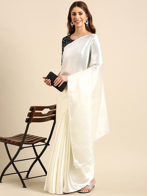 women solid plain saree with blouse - 21026800 - Very Small Image - 1