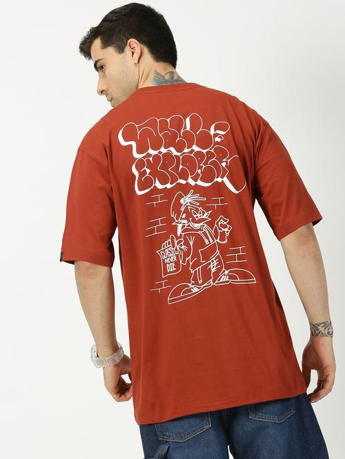 orange cotton back print tshirt - 21027213 - Very Small Image - 1