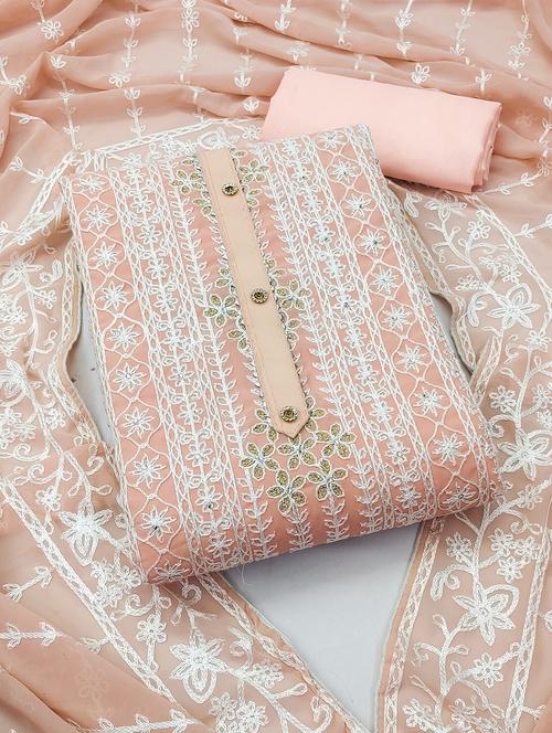 embroidered unstitched suit set - 21027550 - Very Small Image - 1