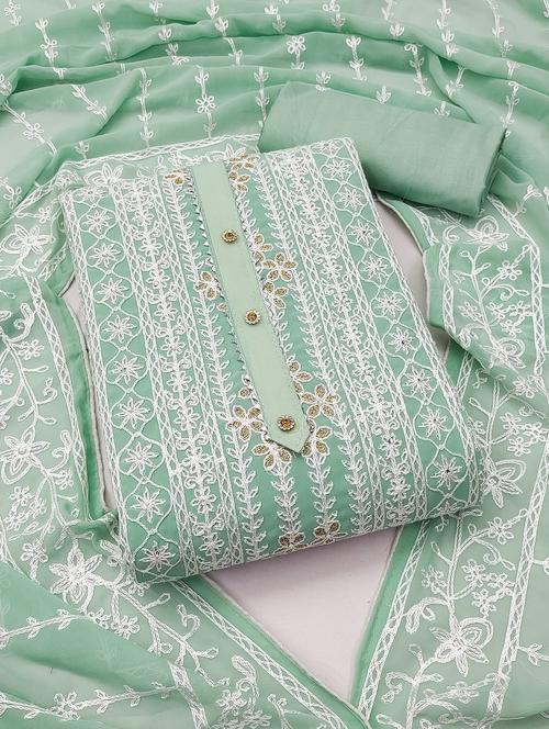 embroidered unstitched suit set - 21027551 - Very Small Image - 1