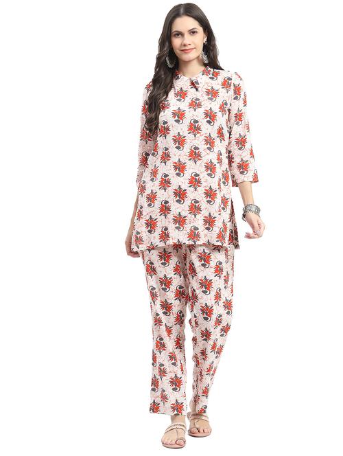women printed tunic and trouser co-ord set - 21029619 - Very Small Image - 1