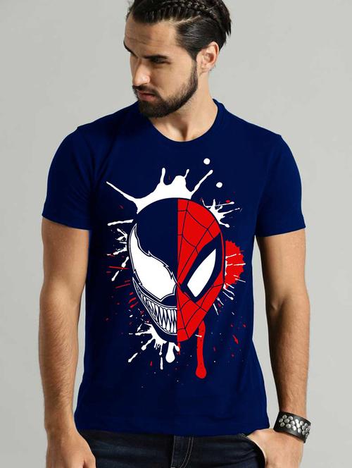 men round neck front print t-shirt - 21030268 - Very Small Image - 1