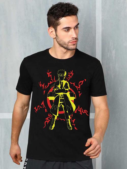 men round neck front print t-shirt - 21030459 - Very Small Image - 1