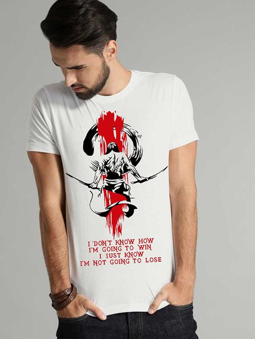 men round neck front print t-shirt - 21030832 - Very Small Image - 1