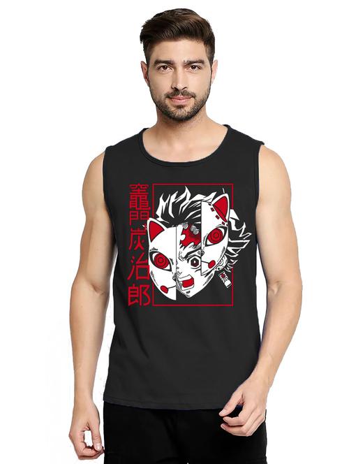 men black graphic printed vest - 21031078 - Very Small Image - 1