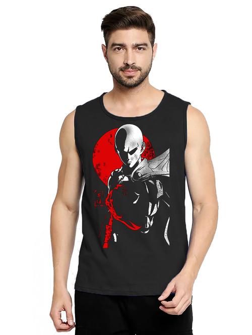 men black graphic printed vest - 21031094 - Very Small Image - 1