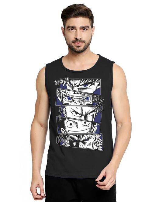 men black graphic printed vest - 21031171 - Very Small Image - 1