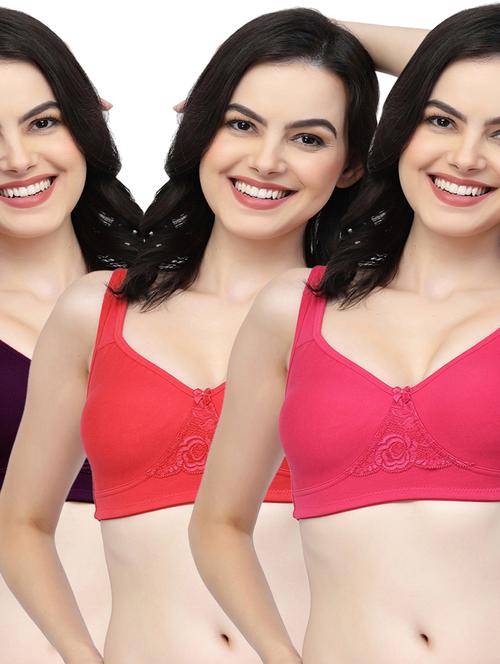pack of 3 solid bras - 21031320 - Very Small Image - 1