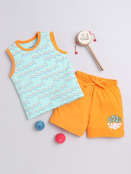 kids printed vest & shorts - 21032220 - Very Small Image - 1