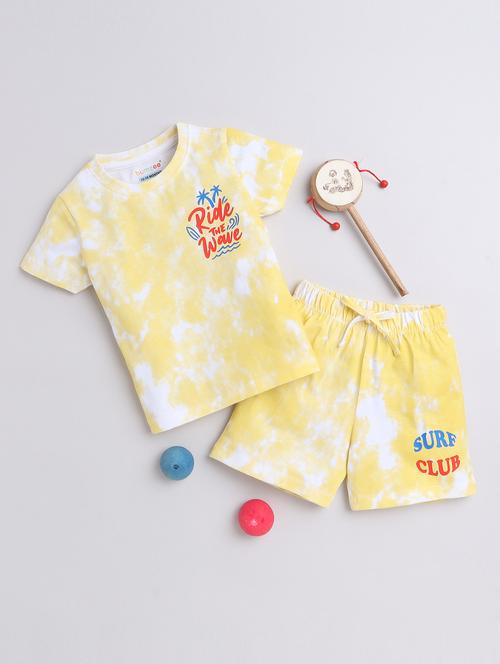 kids round neck printed vest & shorts - 21032223 - Very Small Image - 1