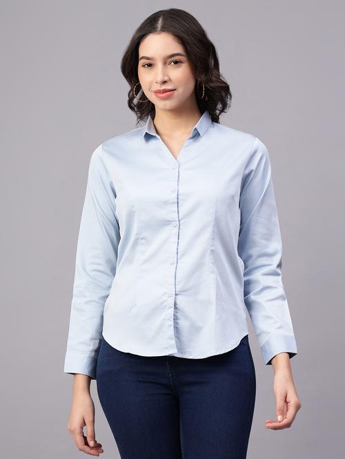 women solid long sleeve formal shirt - 21032712 - Very Small Image - 1
