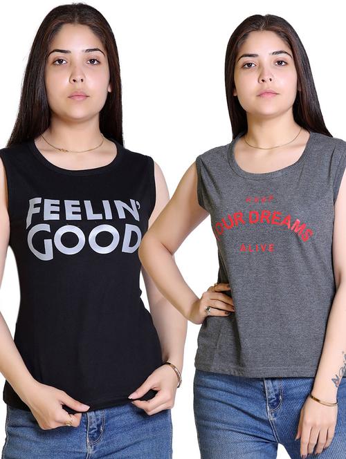 women pack of 2 cotton t-shirt - 21033668 - Very Small Image - 1