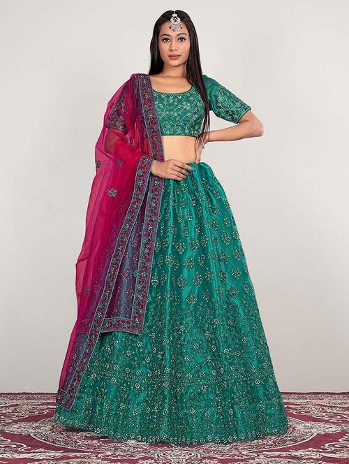 women semi-stitched embroidered lehenga choli with dupatta - 21033903 - Very Small Image - 1