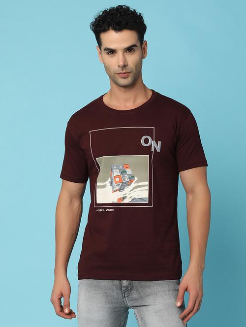 men front print short sleeve t-shirt - 21035112 - Very Small Image - 1