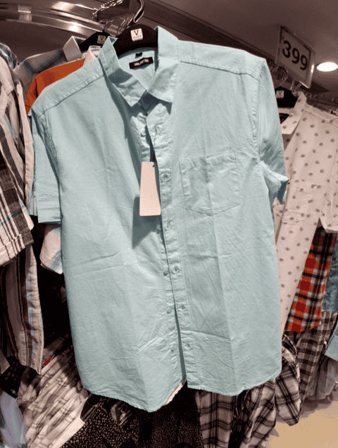 light blue slub casual shirt - 21035602 - Very Small Image - 1
