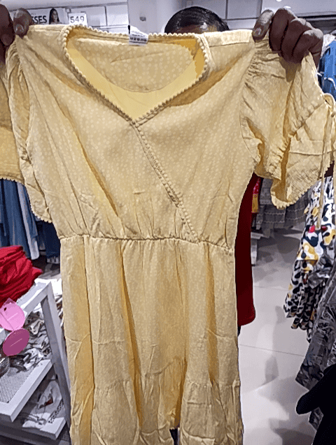 yellow rayon frock - 21035698 - Very Small Image - 1