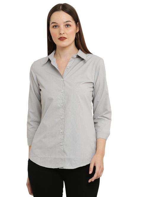 women striped viscose shirt - 21036878 - Very Small Image - 1