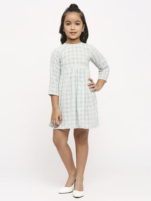 girls neo mint checks frock - 21036917 - Very Small Image - 1