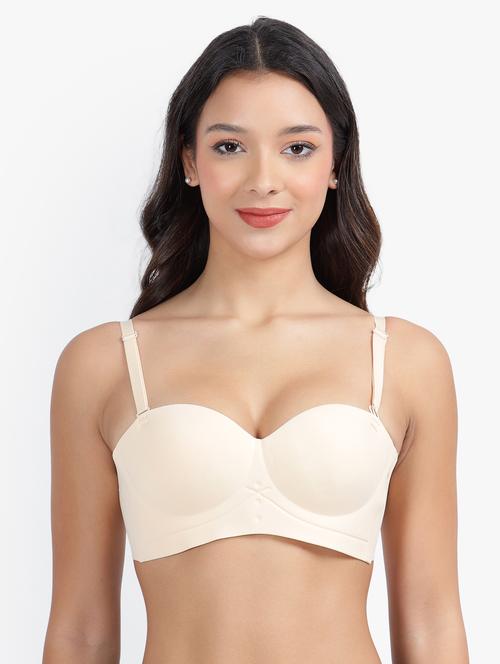 beige polyester balconette bra - 21037398 - Very Small Image - 1
