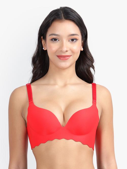 red nylon push up bra - 21037412 - Very Small Image - 1