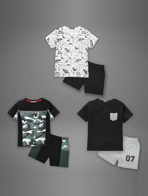 combos pack of t-shirts & shorts - 21044004 - Very Small Image - 1